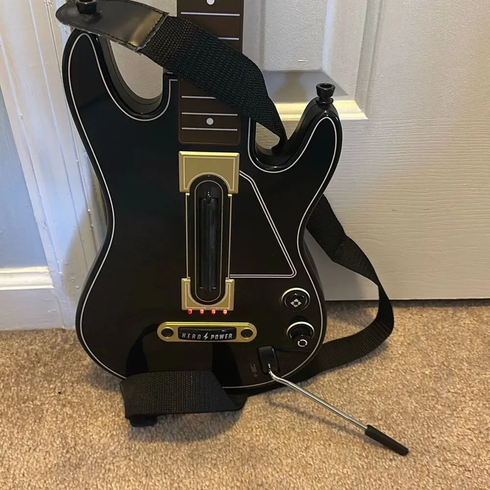 Activision Guitar Hero Power Wireless‎  Controller Black Gold Tested